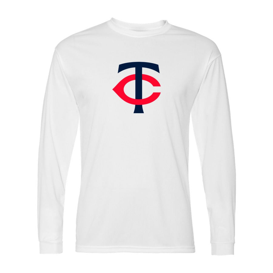 Men's Minnesota Twins Polyester Long Sleeve T-Shirt - White
