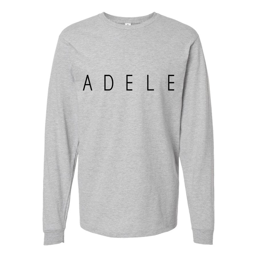 Men's Adele-Logo Long sleeves Cotton Blend T-Shirt - Gray