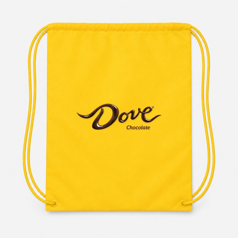 Dove Chocolate Food Drawstring Bag - Yellow