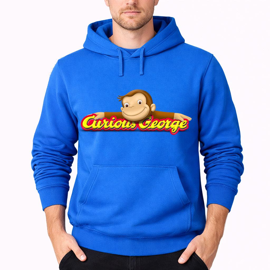 Men's Curious George Pullover Hoodie - Azure