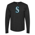 Men's Seattle Mariners Long sleeves Cotton Blend T-Shirt - Black