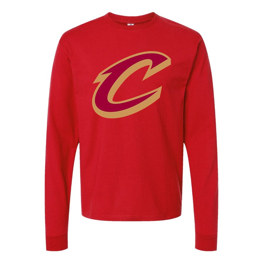 Men's Cleveland Cavaliers Long sleeves Cotton Blend T-Shirt - Red