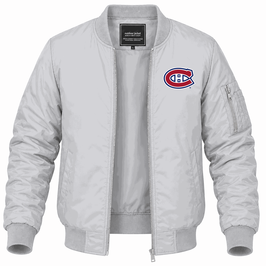 Men's Montreal Canadiens Lightweight Bomber Jacket - Gray