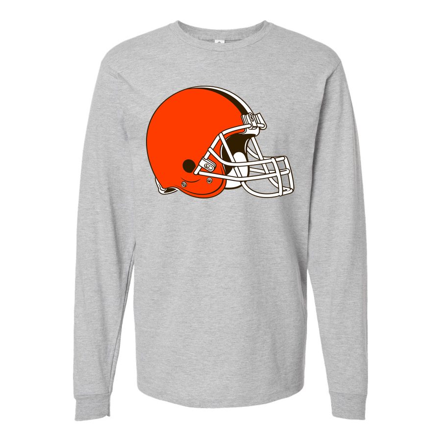 Men's Cleveland Browns Long sleeves Cotton Blend T-Shirt - Gray