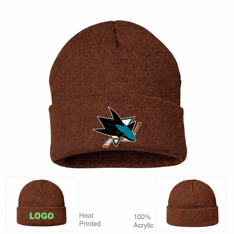 San Jose Sharks Brown Beanie Hat