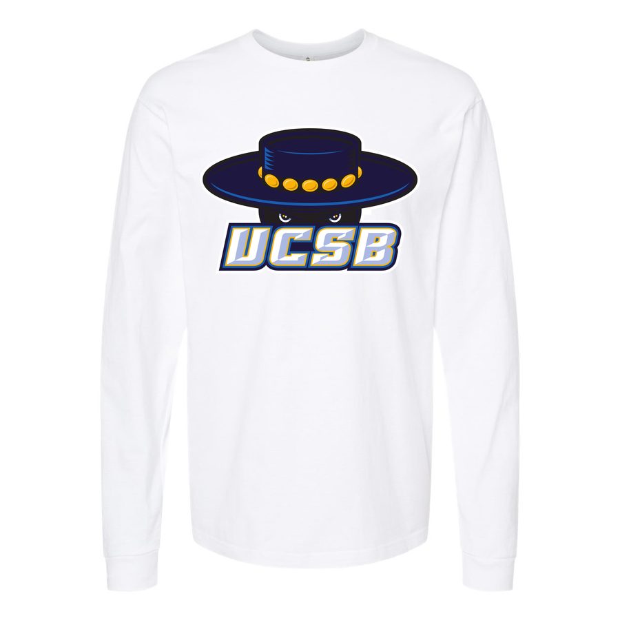 Men's UCSB Gauchos Logo Long sleeves Cotton Blend T-Shirt - White