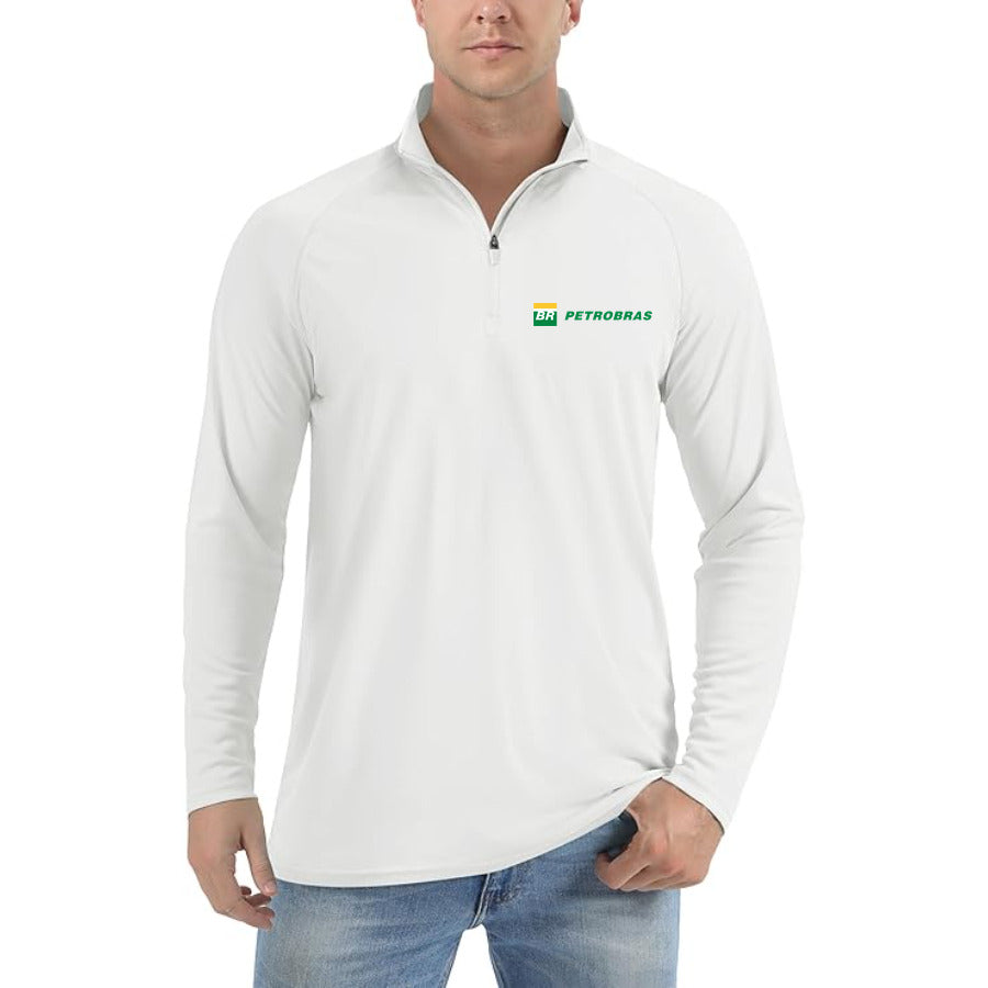 Petrobras Logo quarter-zip athletic shirt in White