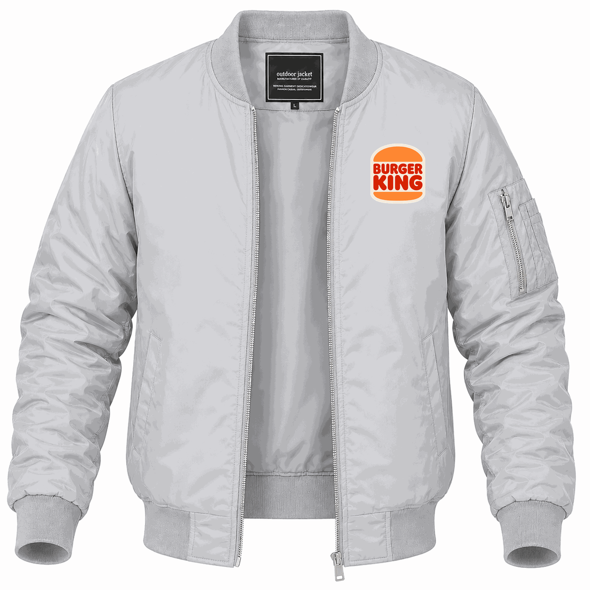 Men's Burger King Lightweight Bomber Jacket - Gray