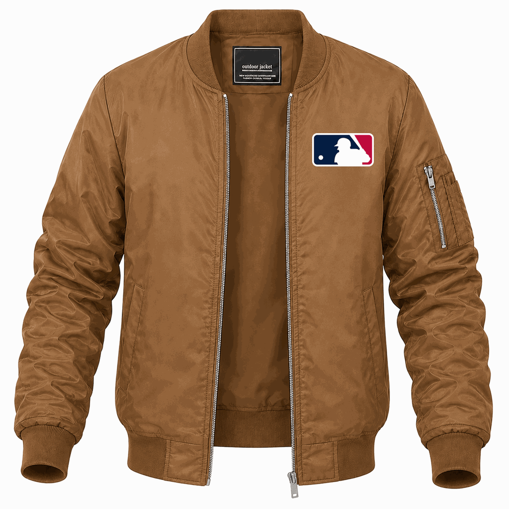 Men's Major League Baseball logo Lightweight Bomber Jacket - Brown