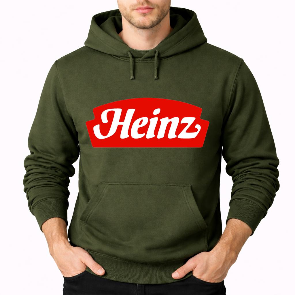 Men's Heinz Food Pullover Hoodie - Army Green