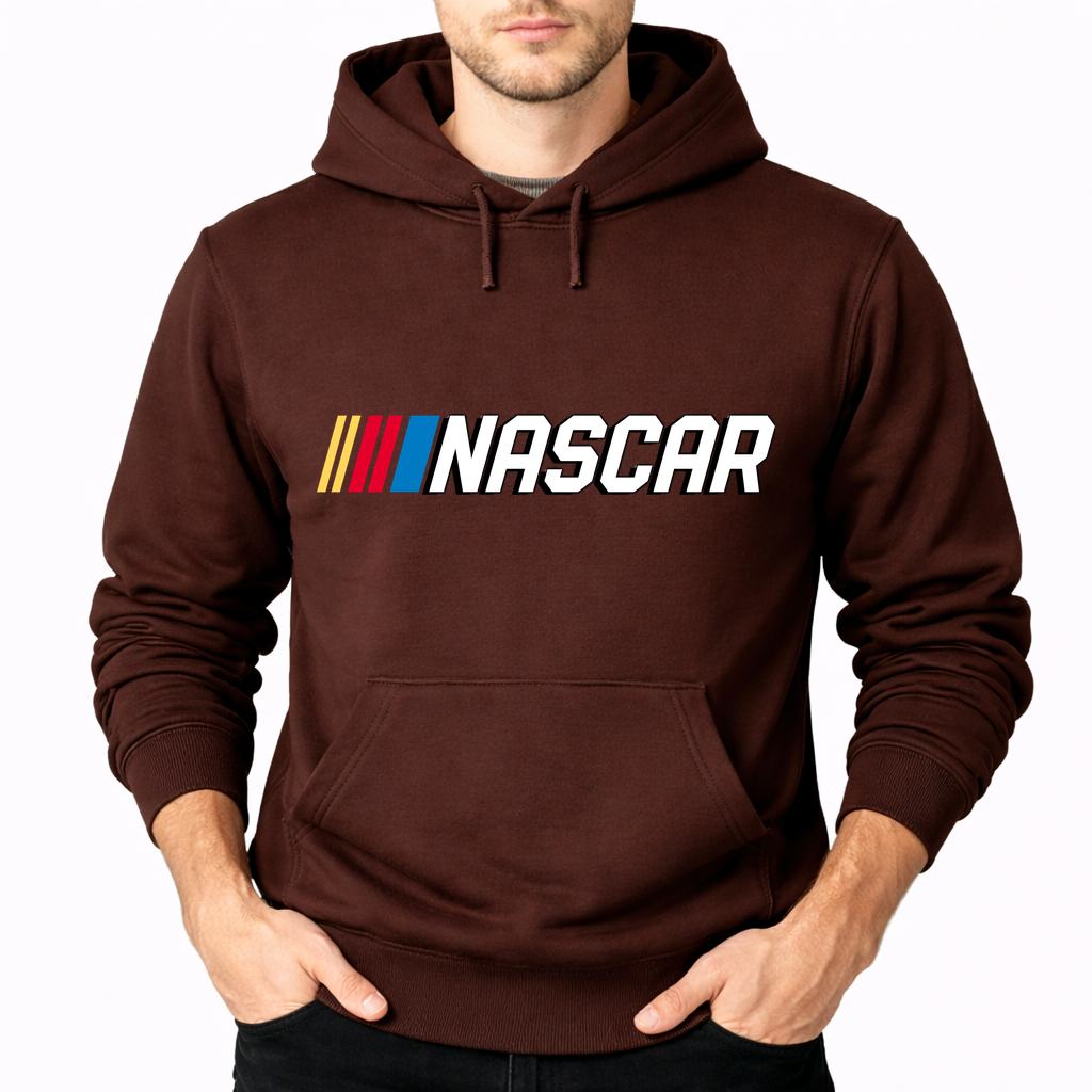 Men's nascar Pullover Hoodie - Brown