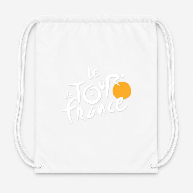 Tour De France White Drawstring Bag - White