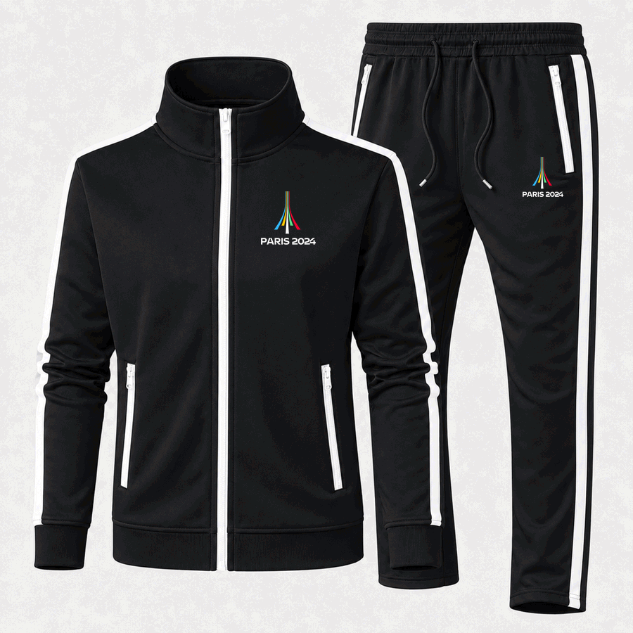 Paris 2024 Olympics white tracksuit in Black