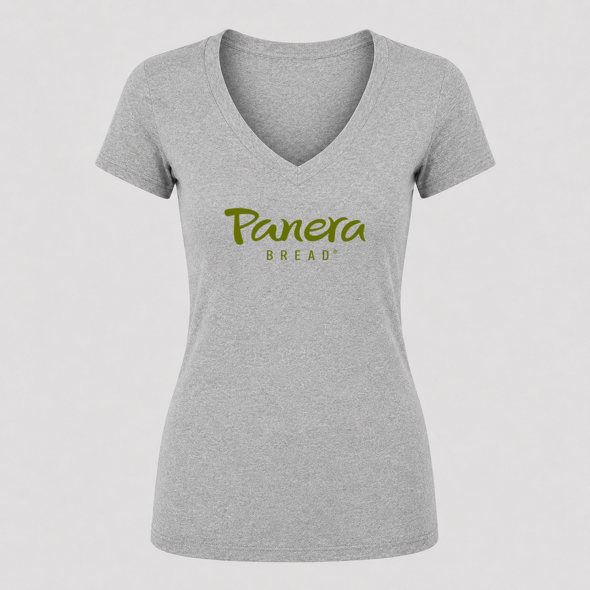 Women's Panera Bread V Neck T-Shirt in gray