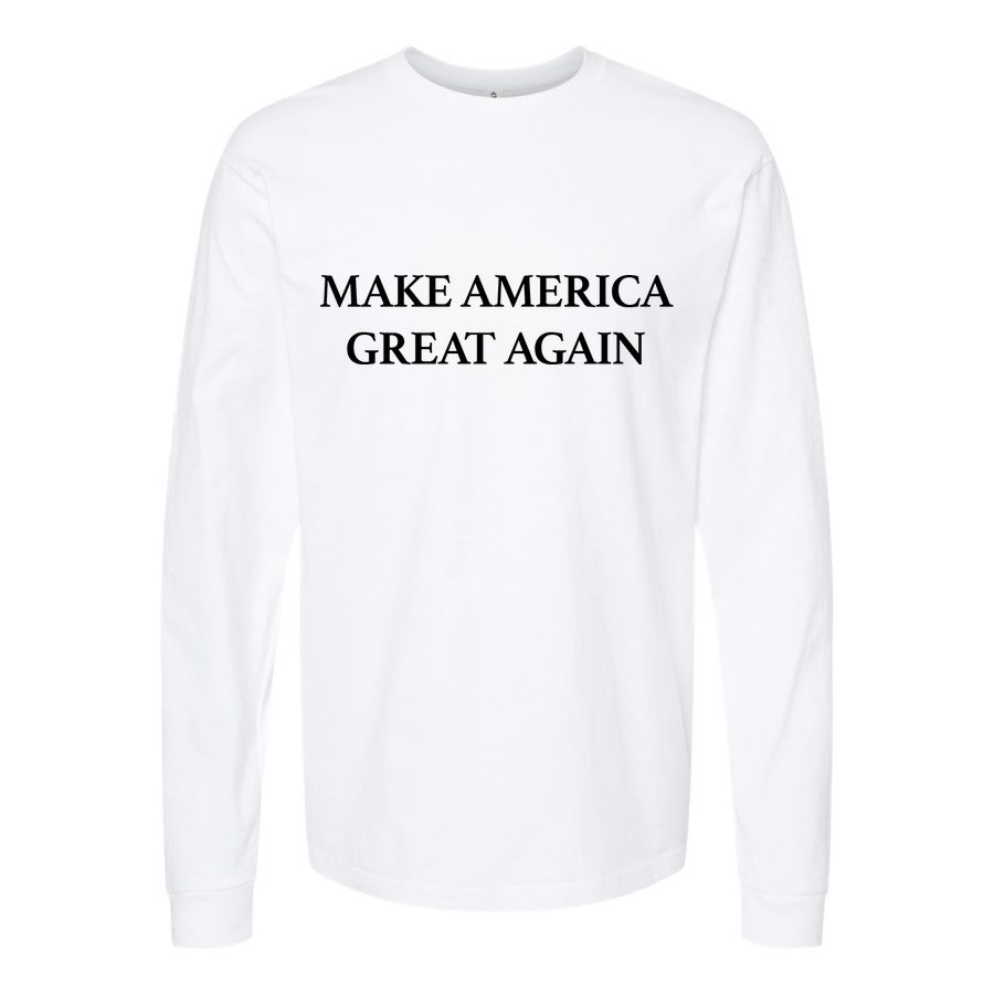 Men's Make America Great Again Logo Long sleeves Cotton Blend T-Shirt - White