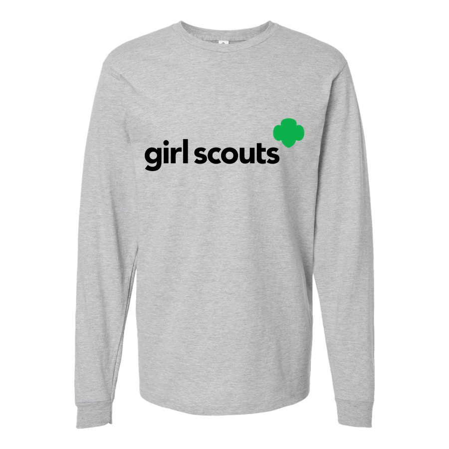 Men's Girl-Scout-logo-1536x864 Long sleeves Cotton Blend T-Shirt - Gray