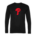 Men's Philadelphia Phillies Polyester Long Sleeve T-Shirt - Black