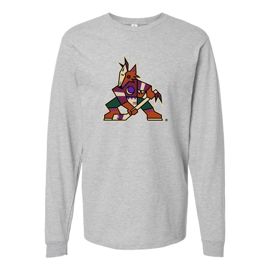 Men's Arizona Coyotes Long sleeves Cotton Blend T-Shirt - Gray