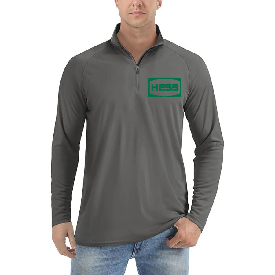 Hess quarter-zip athletic shirt in Dark Gray