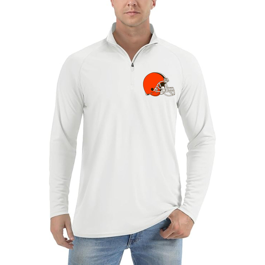 Cleveland Browns quarter-zip athletic shirt in White