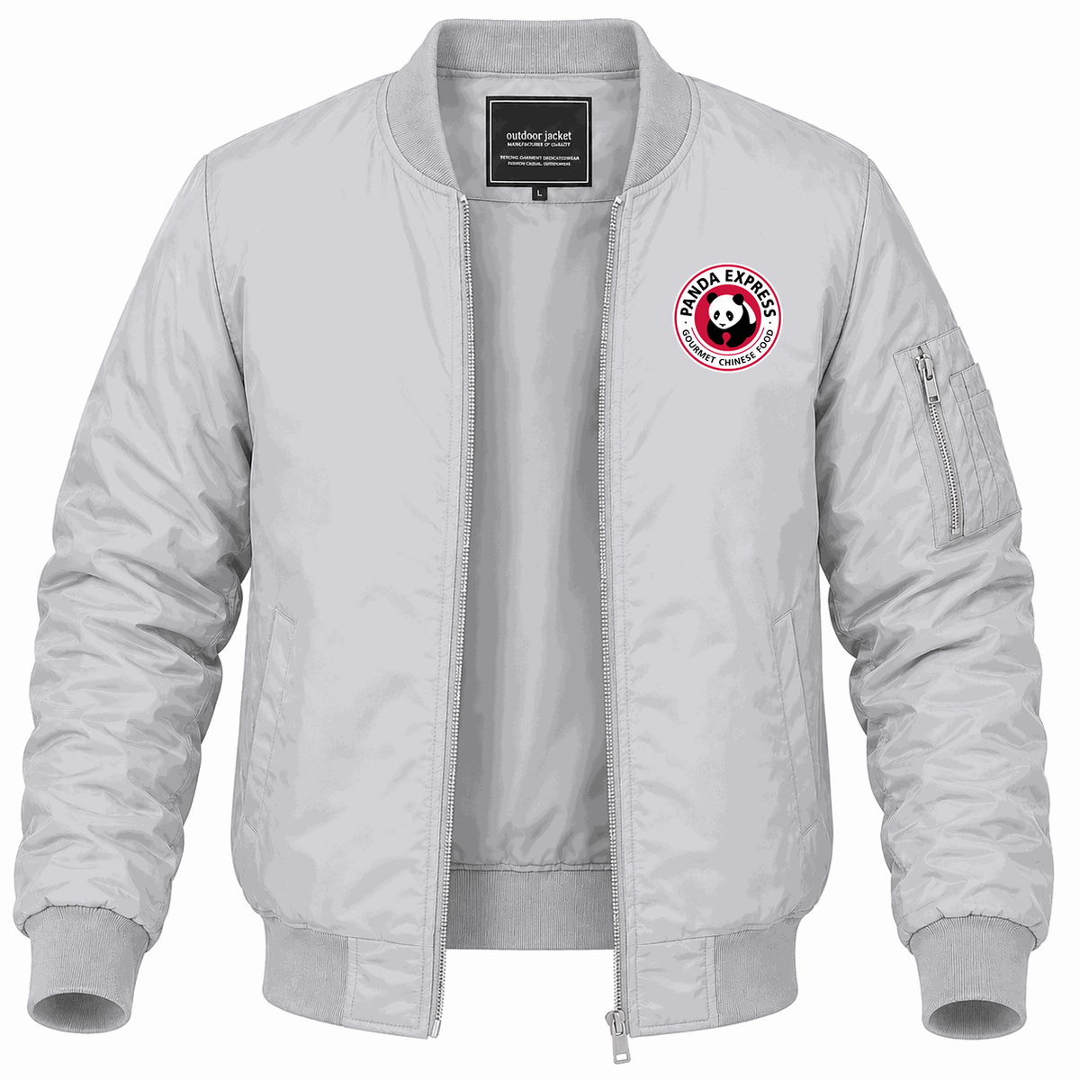 Men's Panda Express Lightweight Bomber Jacket - Gray