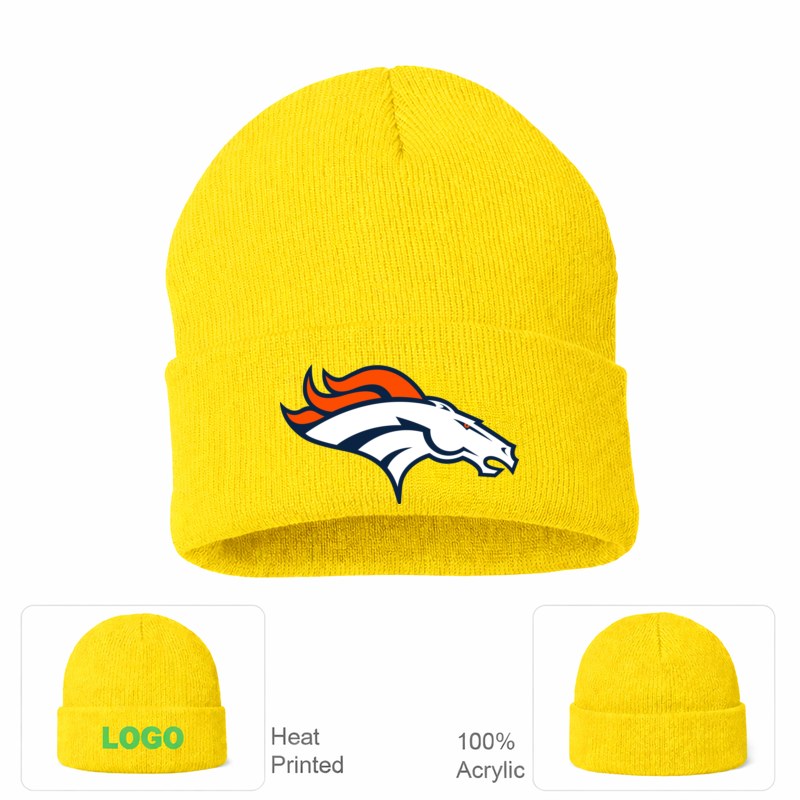 Denver Broncos Yellow Beanie Hat