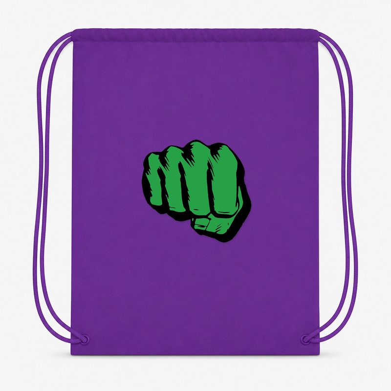 Hulk Punch Drawstring Bag - Purple