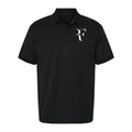 Men's Roger Federer White Logo Dry Blend Polo - Black
