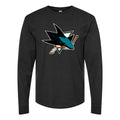 Men's San Jose Sharks Long sleeves Cotton Blend T-Shirt - Black
