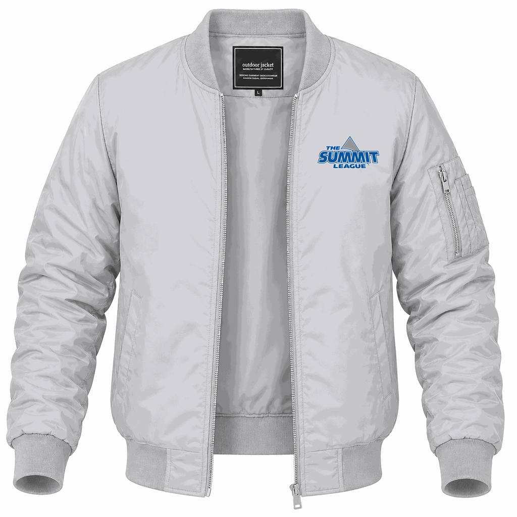 Men's The Summit League Logo Lightweight Bomber Jacket - Gray