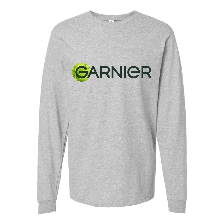 Men's Garnier-logo-1536x864 Long sleeves Cotton Blend T-Shirt - Gray