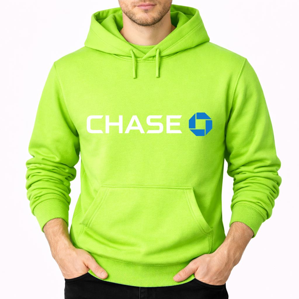 Men's Chase White Pullover Hoodie - Lime green