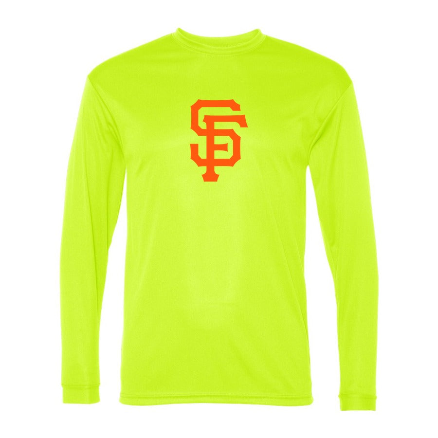 Men's San Francisco Giants Polyester Long Sleeve T-Shirt - Safety Yellow