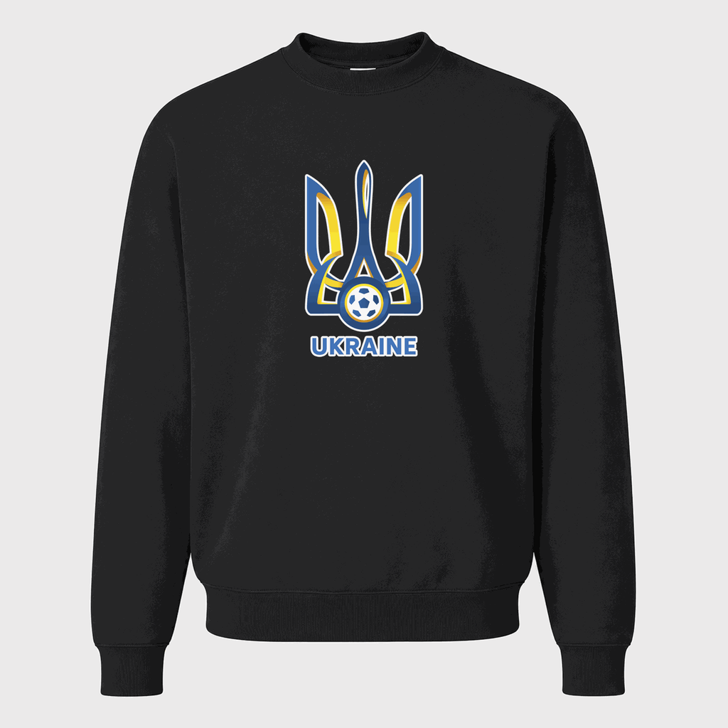 Men's Ukraine National Football Team Crewneck Sweatshirt - Black