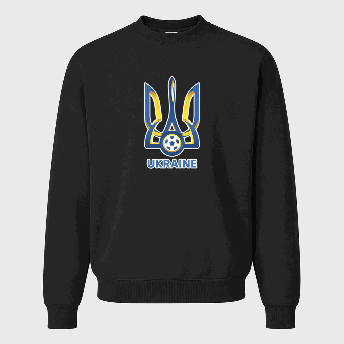 Men's Ukraine National Football Team Crewneck Sweatshirt - Black