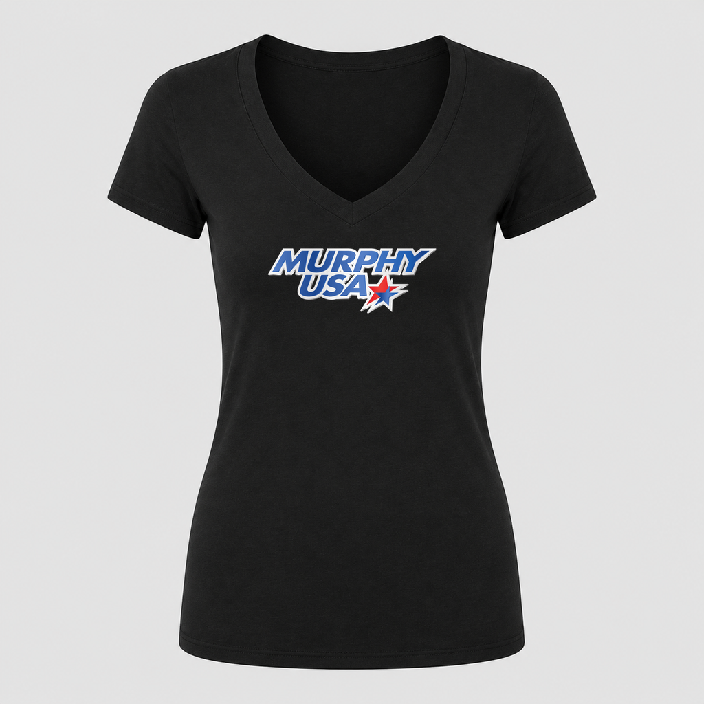 Women's Murphy USA V Neck T-Shirt in black
