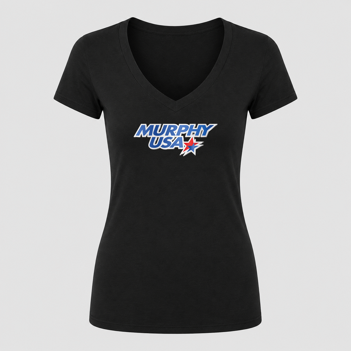 Women's Murphy USA V Neck T-Shirt in black