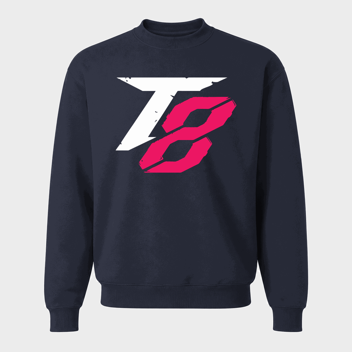 Men's Tekken 8 White Logo Crewneck Sweatshirt - Navy