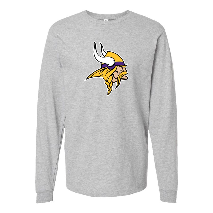 Men's Minnesota Vikings Long sleeves Cotton Blend T-Shirt - Gray
