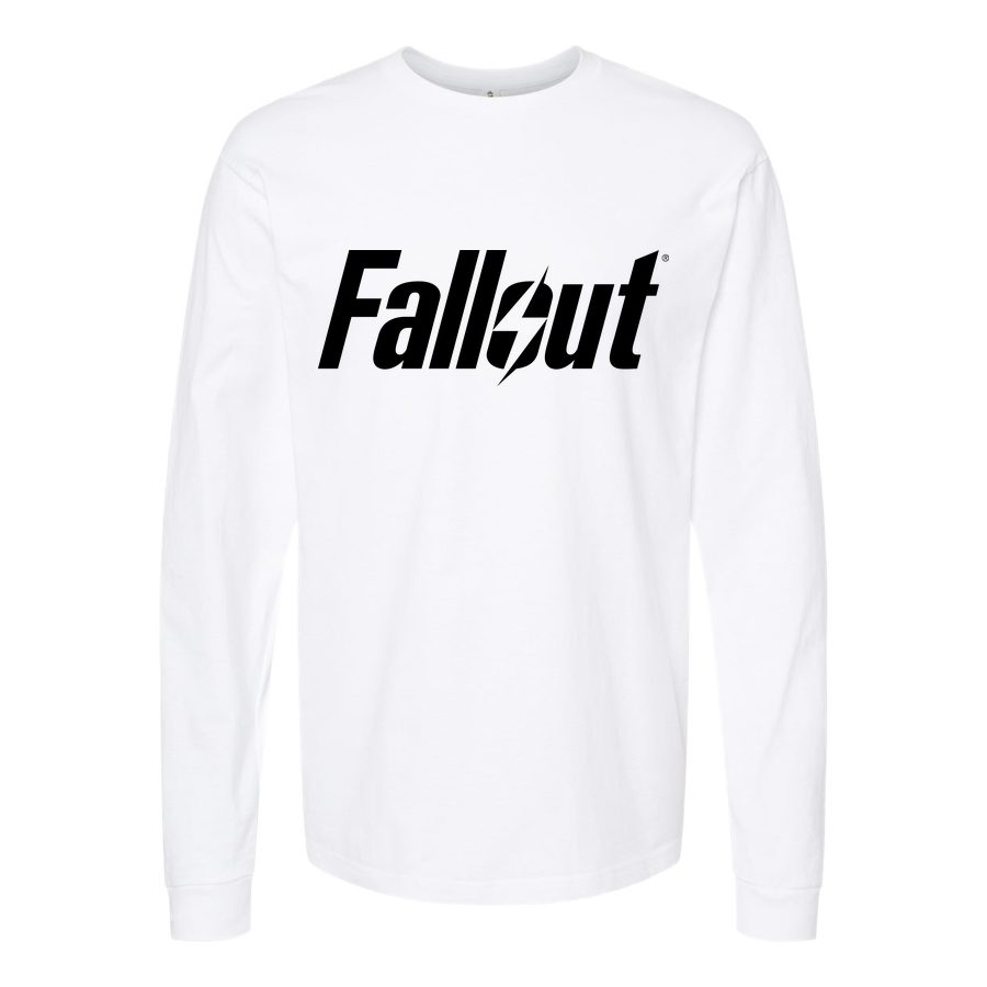Men's Fallout logo black Long sleeves Cotton Blend T-Shirt - White