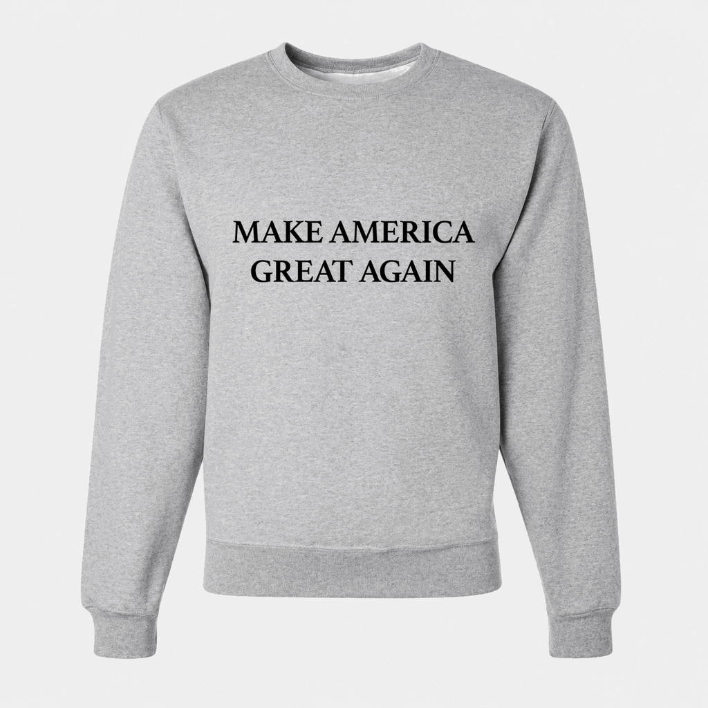 Men's Make America Great Again Black Logo Crewneck Sweatshirt - Gray