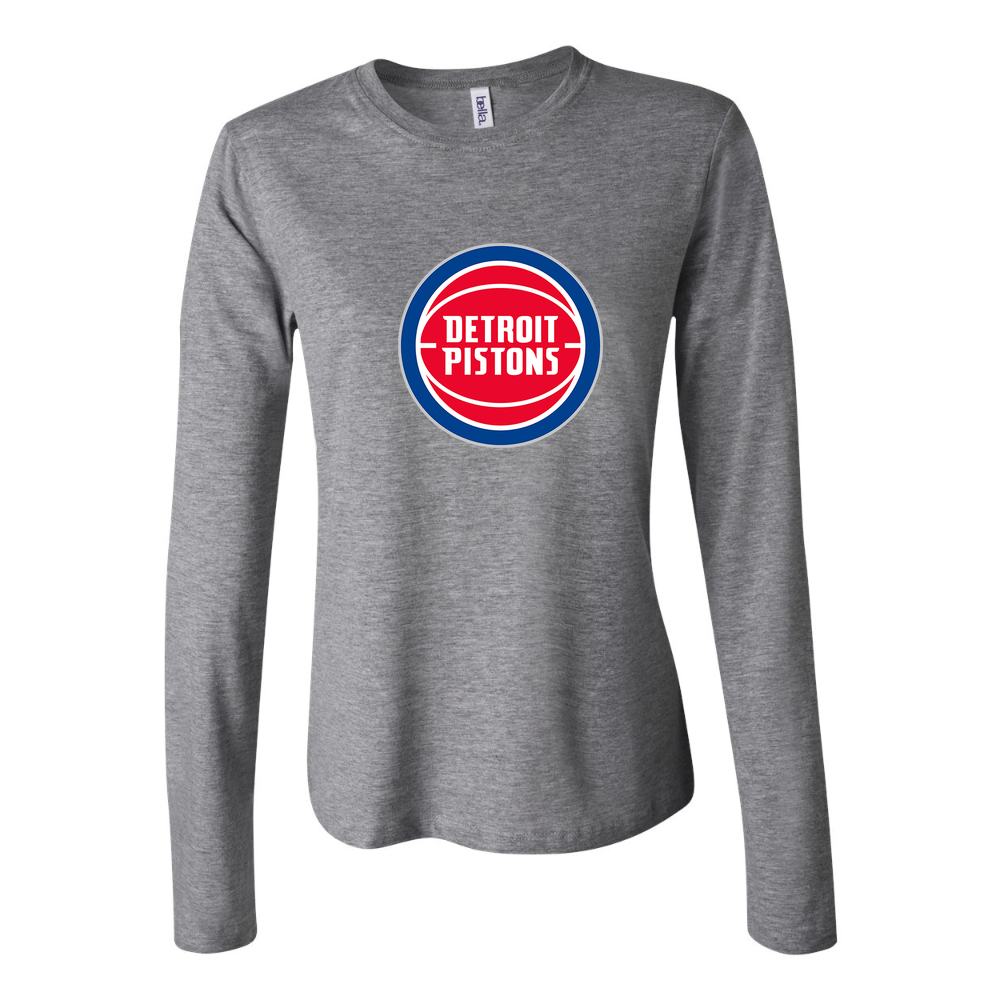Women's Detroit Pistons Long Sleeve T-Shirt - Gray