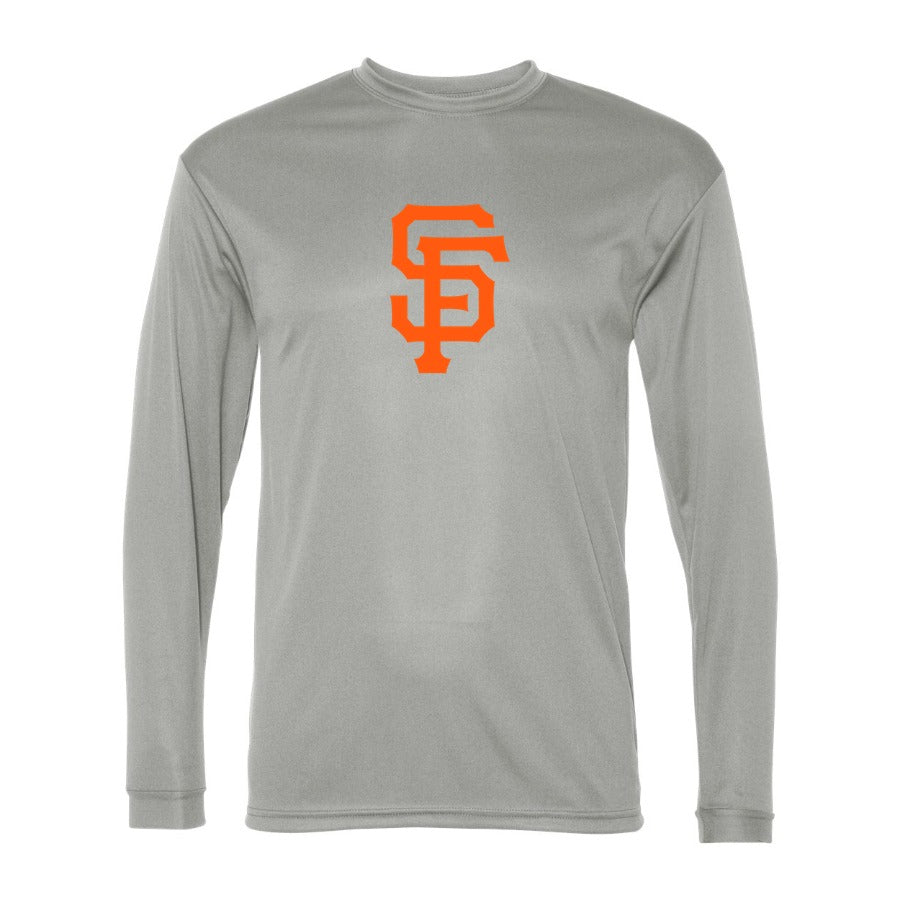 Men's San Francisco Giants Polyester Long Sleeve T-Shirt - Gray