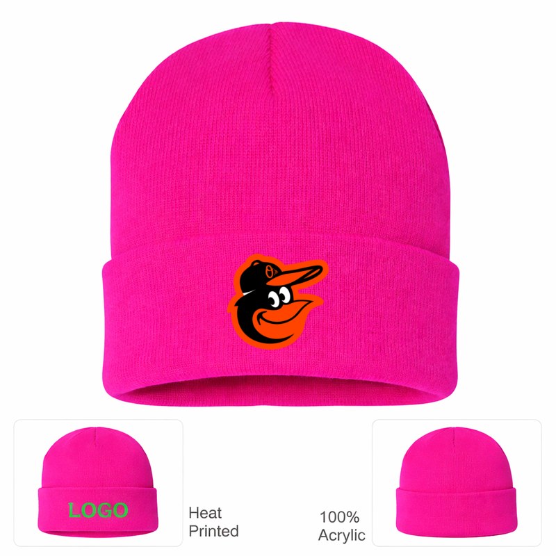 Baltimore Orioles Beanie Hat - Hot Pink