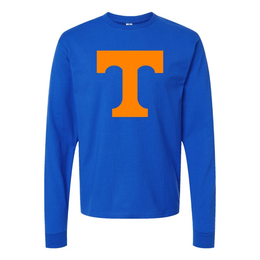 Men's Tennessee Volunteers Logo Long sleeves Cotton Blend T-Shirt - Blue
