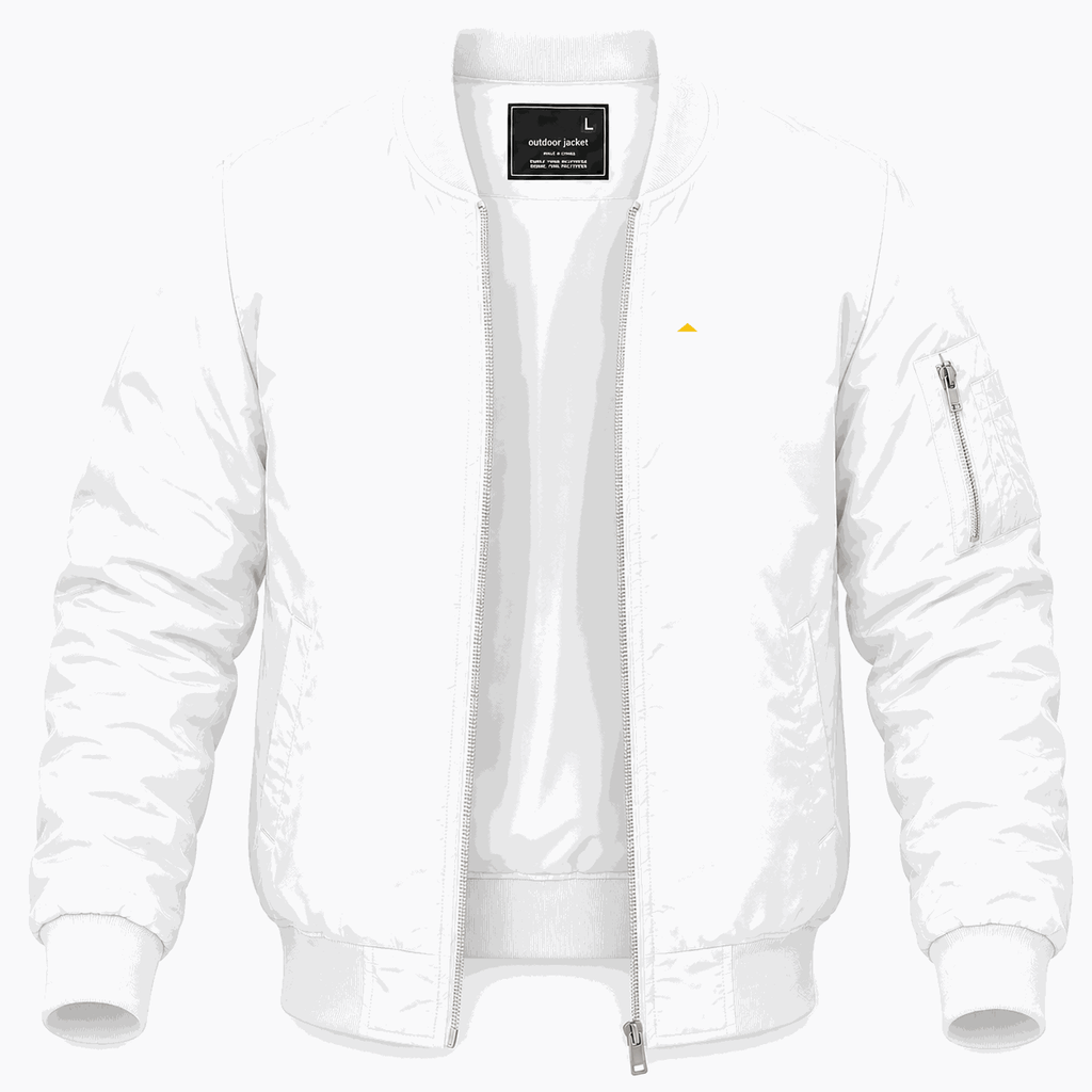 Men's Caterpillar White Lightweight Bomber Jacket - White