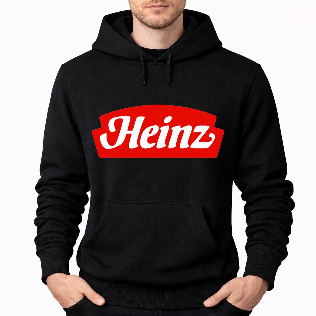 Men's Heinz Food Pullover Hoodie - Black