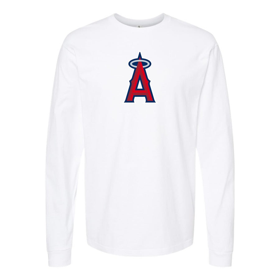 Men's Los Angeles Angels Long sleeves Cotton Blend T-Shirt - White