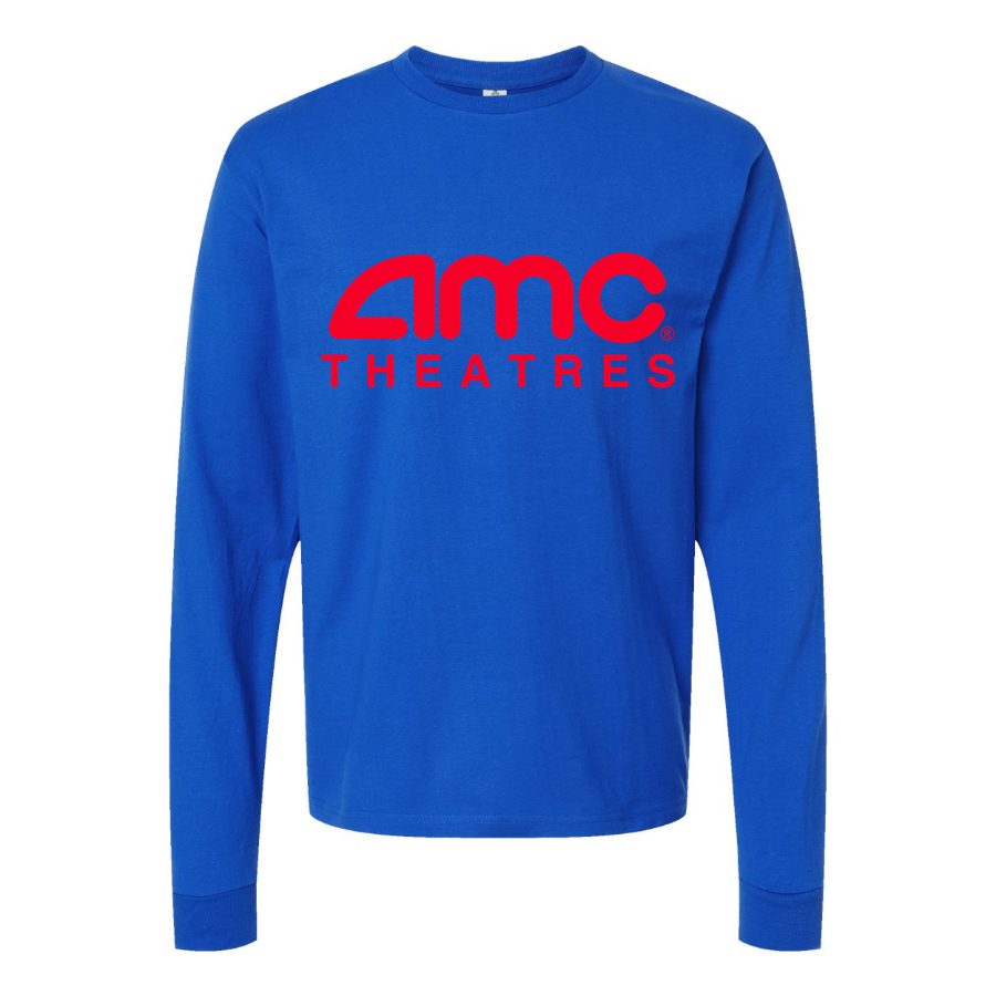 Men's Amc Theatres logo PNG1 Long sleeves Cotton Blend T-Shirt - Blue