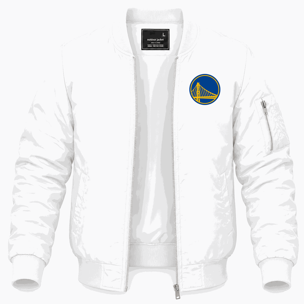 Men's Golden State Warriors Lightweight Bomber Jacket - White